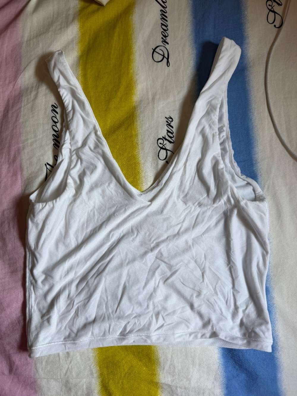 Aerie American Eagle SMOOTHEZ Plunge Cami V Neck Crop White Color LARGE - Picture 3 of 3